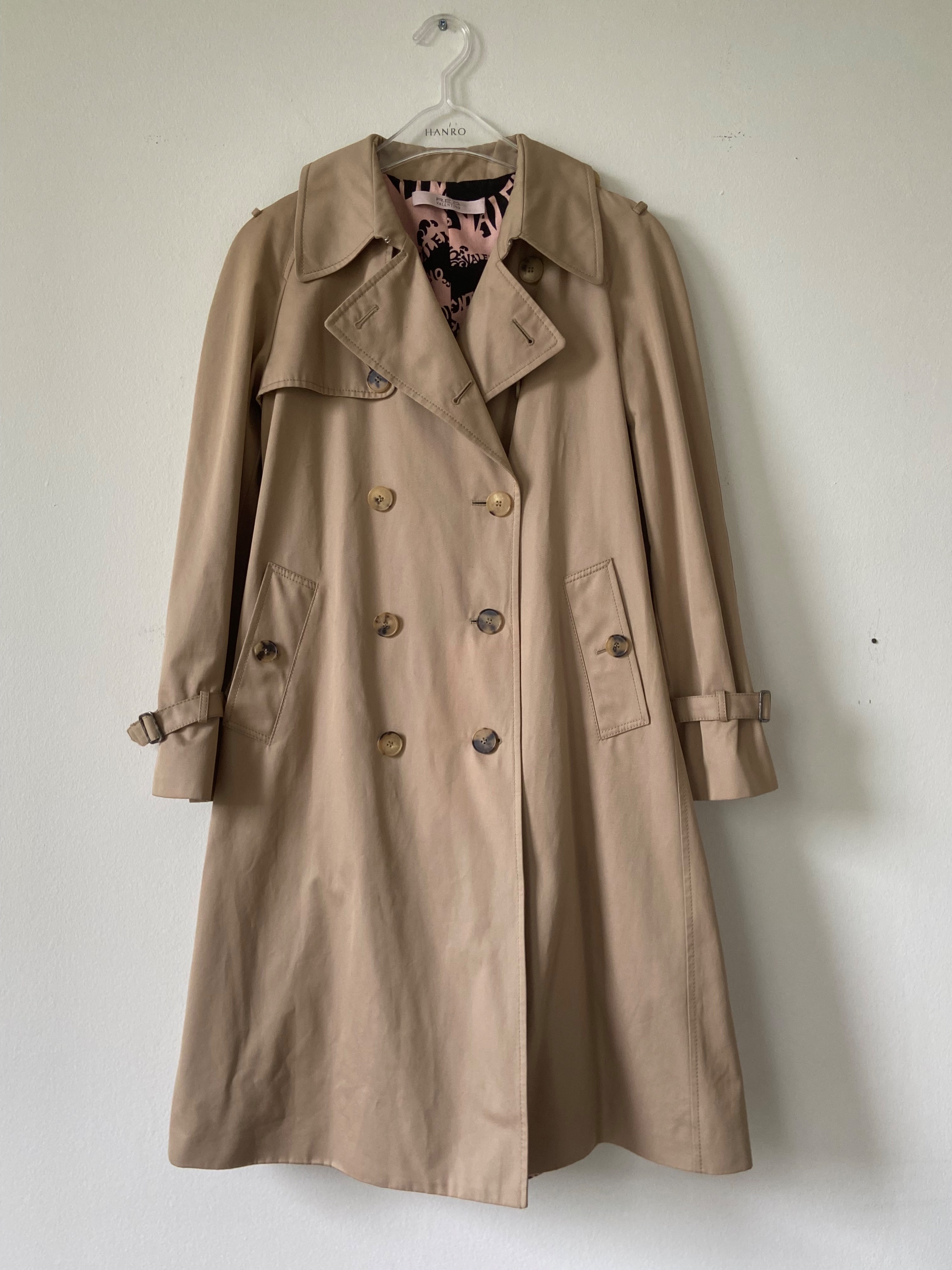 Preowned Red Valentino Beige Double Breasted Short Trench Coat Size 42 cotton