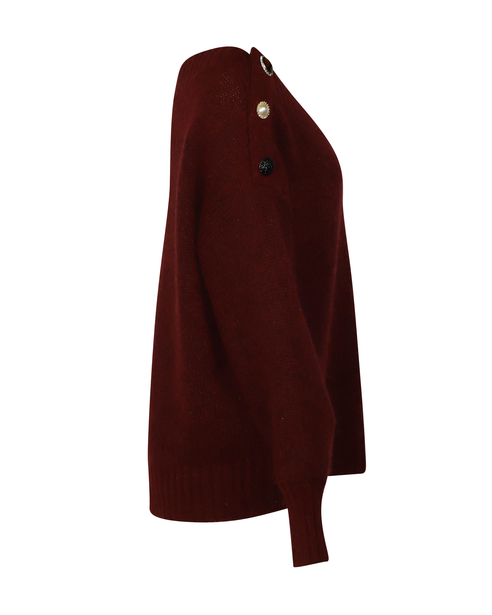 Preowned Veronica Beard Chase Off The Shoulder Sweater Size M burgundy wool/hair/alpaca fibre