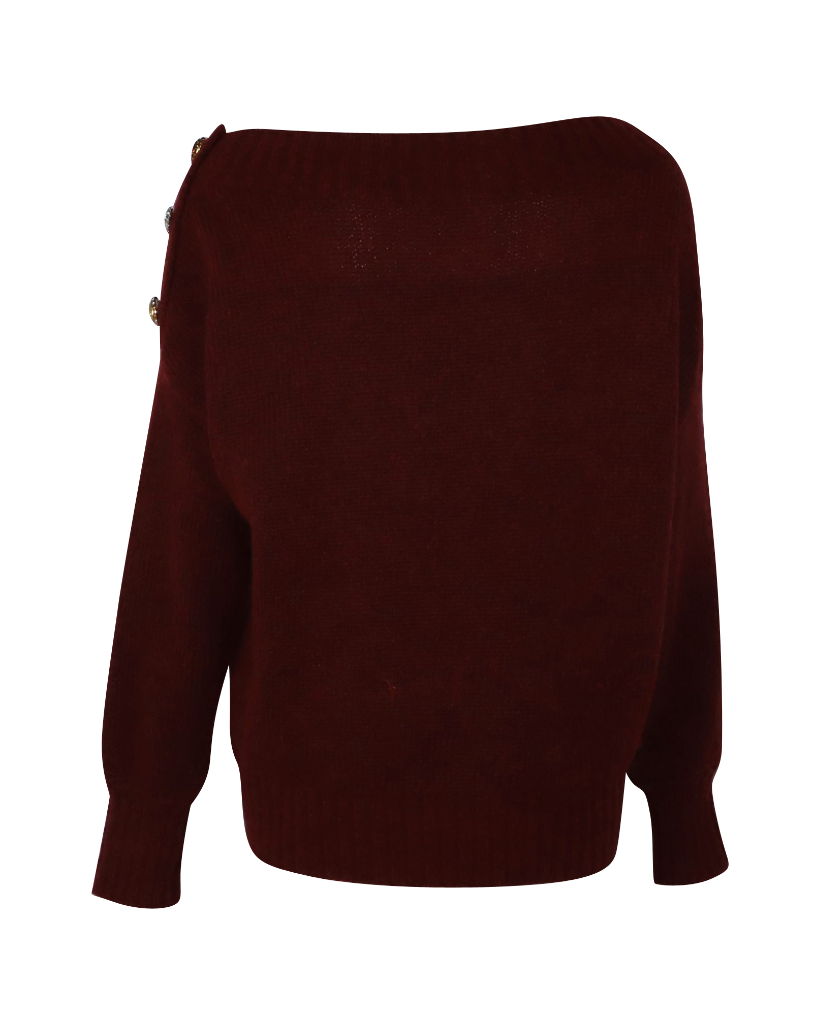 Preowned Veronica Beard Chase Off The Shoulder Sweater Size M burgundy wool/hair/alpaca fibre