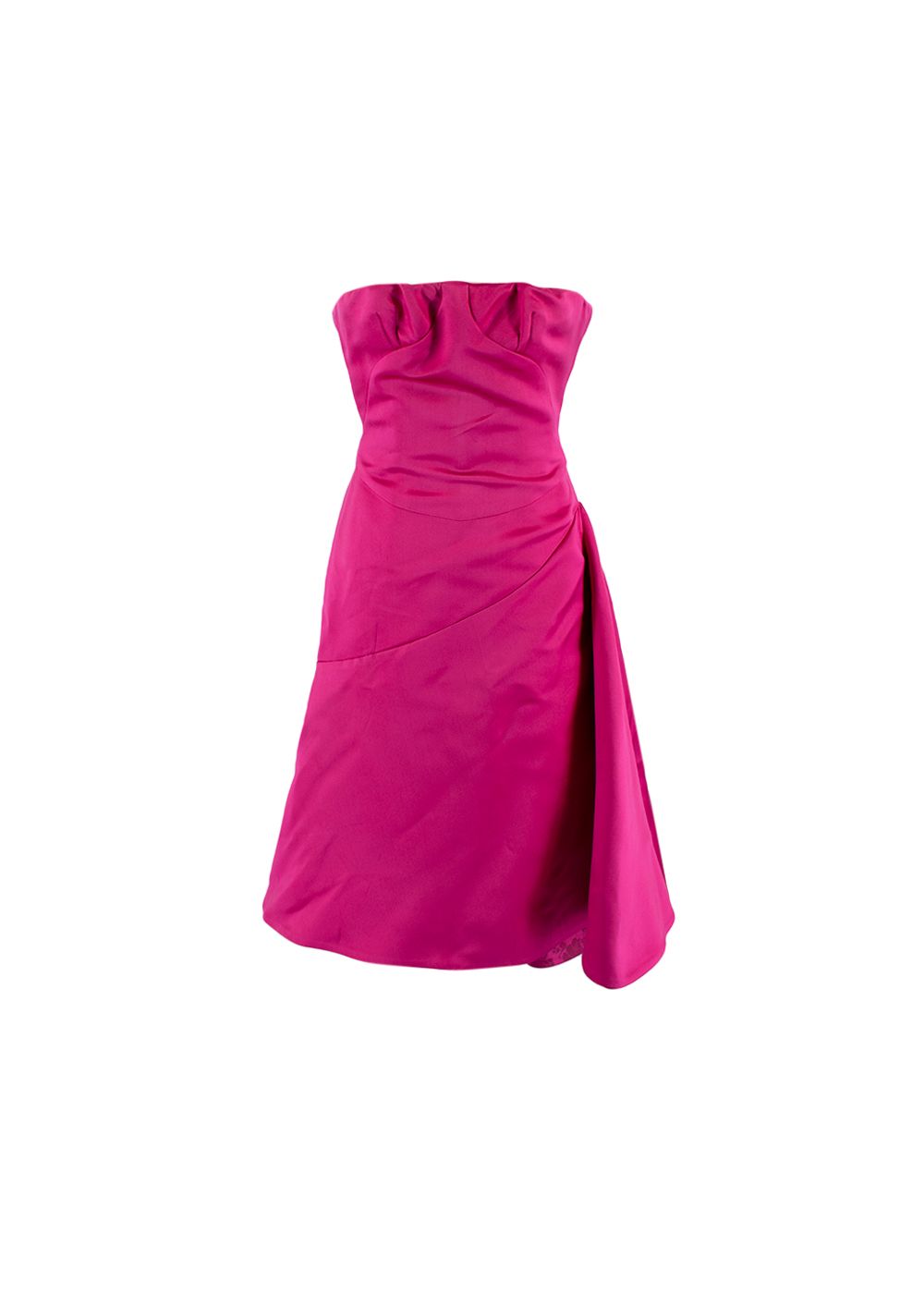 Preowned Versace Pink Silk Vintage Strapless Dress Size S hot pink