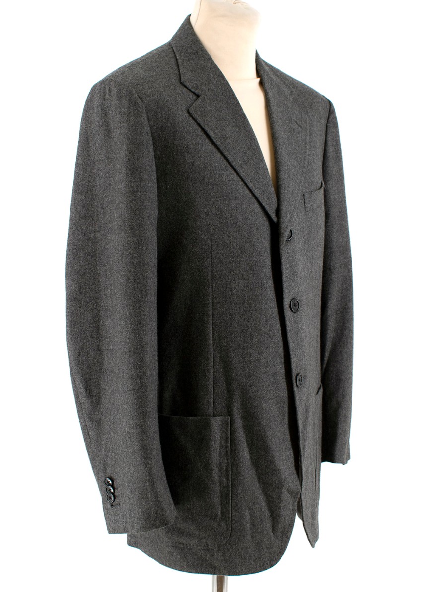 Preowned Corneliani Men's Grey Virgin Wool Single Breasted Suit Size L