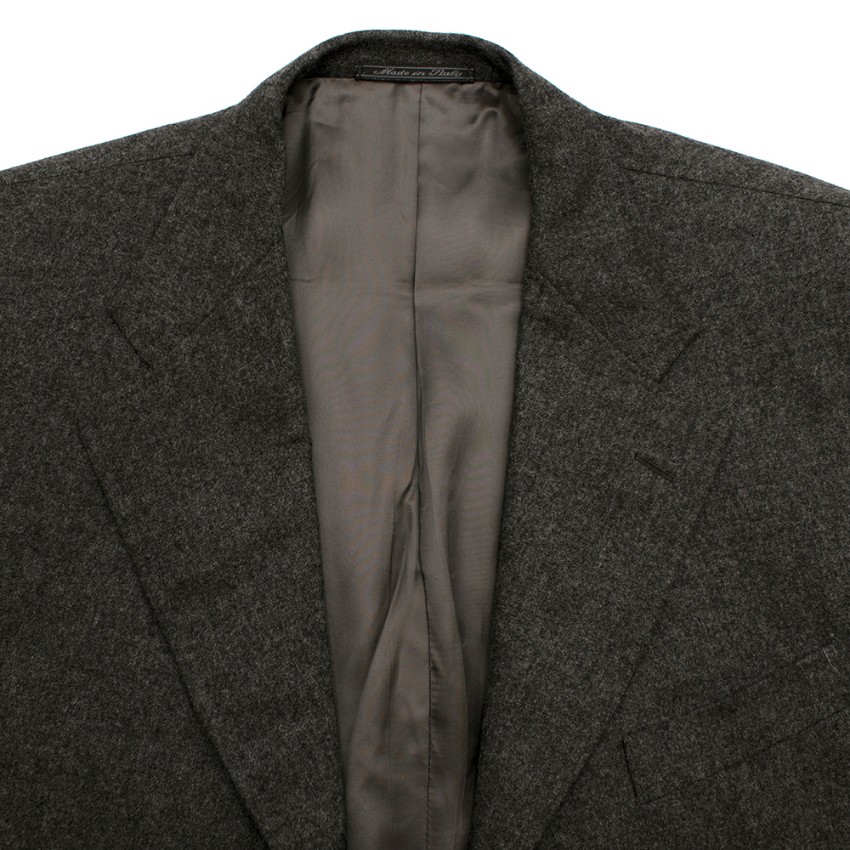 Preowned Corneliani Men's Grey Virgin Wool Single Breasted Suit Size L