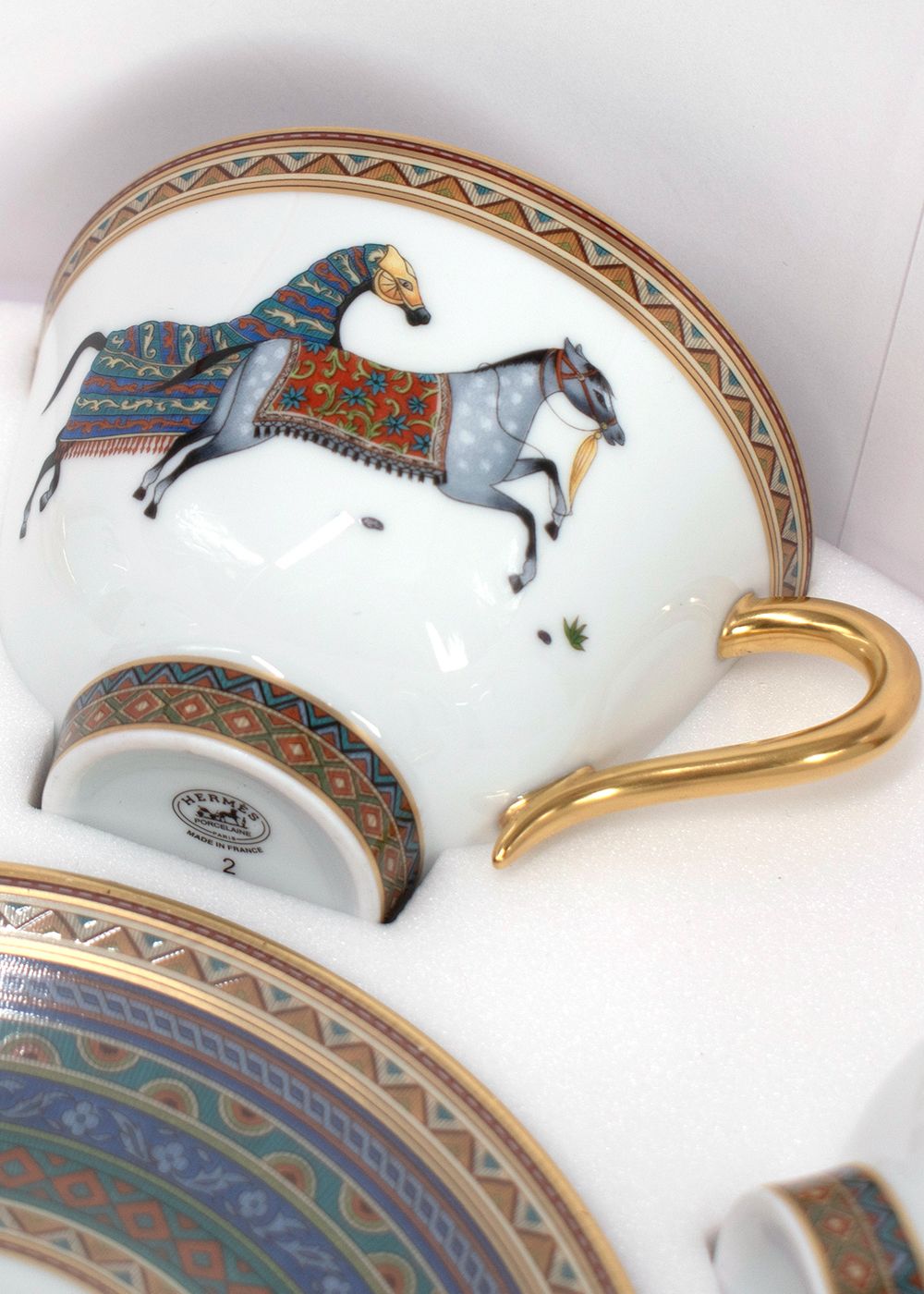 Hermes Cheval d'Orient Set of 6 Tea Cups  Saucers