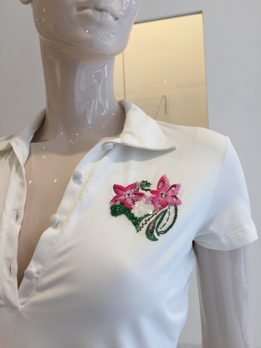 Blumarine Hand Painted  Embroidered Floral Top Size S