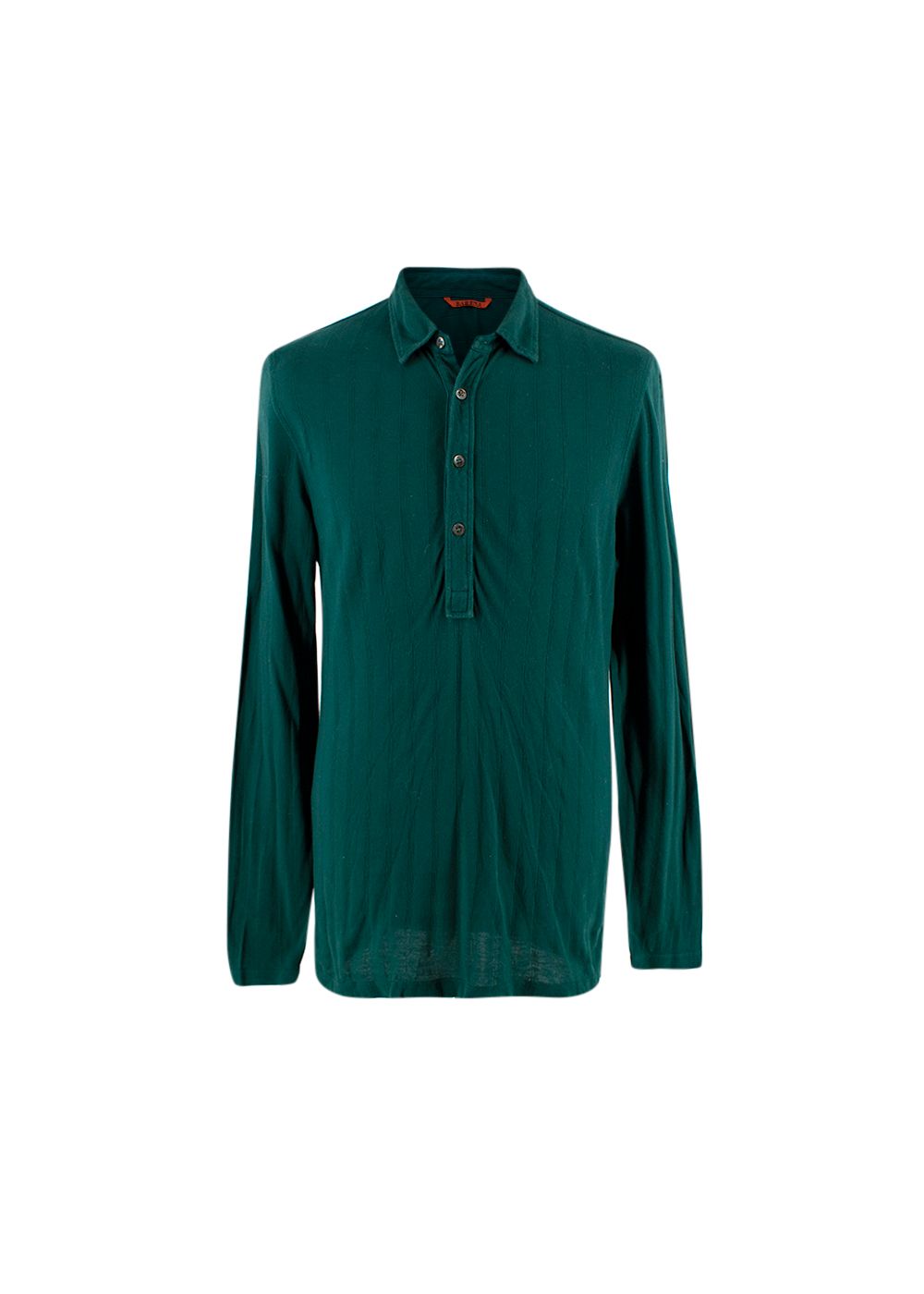 Men's Preowned Barena Teal Cotton Polo Shirt Size XS Green