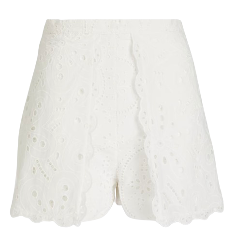 Charo Ruiz White Embroidery Anglasie Alida Shorts Size M 'White  Fruition' cotton