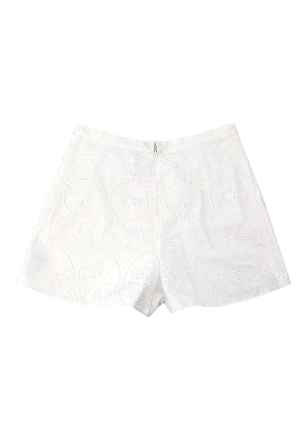 Charo Ruiz White Embroidery Anglasie Alida Shorts Size M 'White  Fruition' cotton