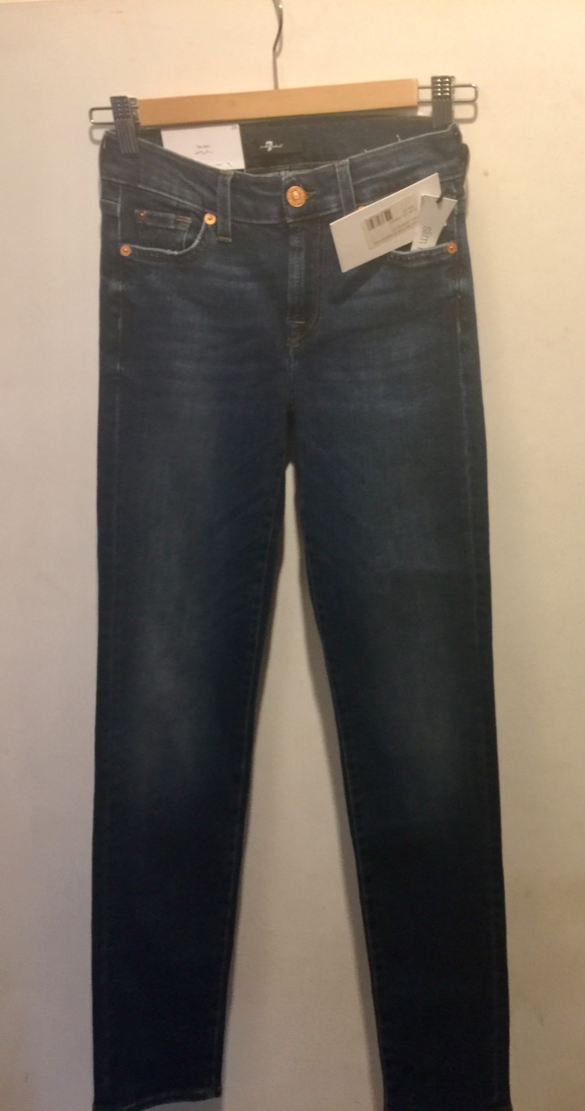 7 For All Mankind Illusion Luxe Blue Jeans Size 24/61 stretch denim