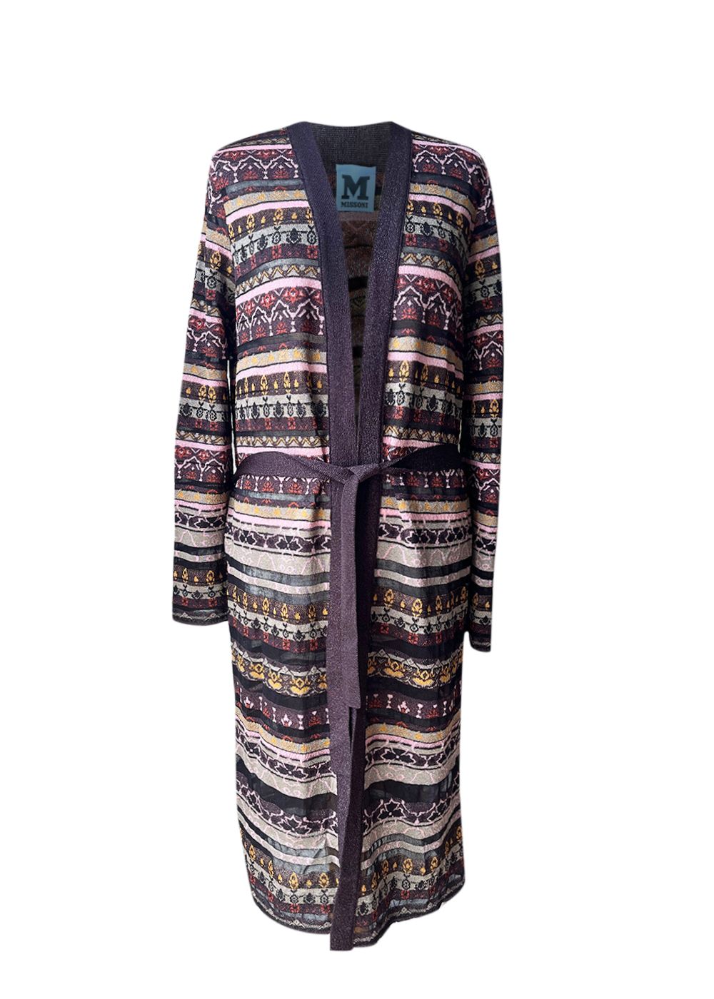 Preowned Missoni Multicoloured Longline Cardigan Size M Multicolour polyamide