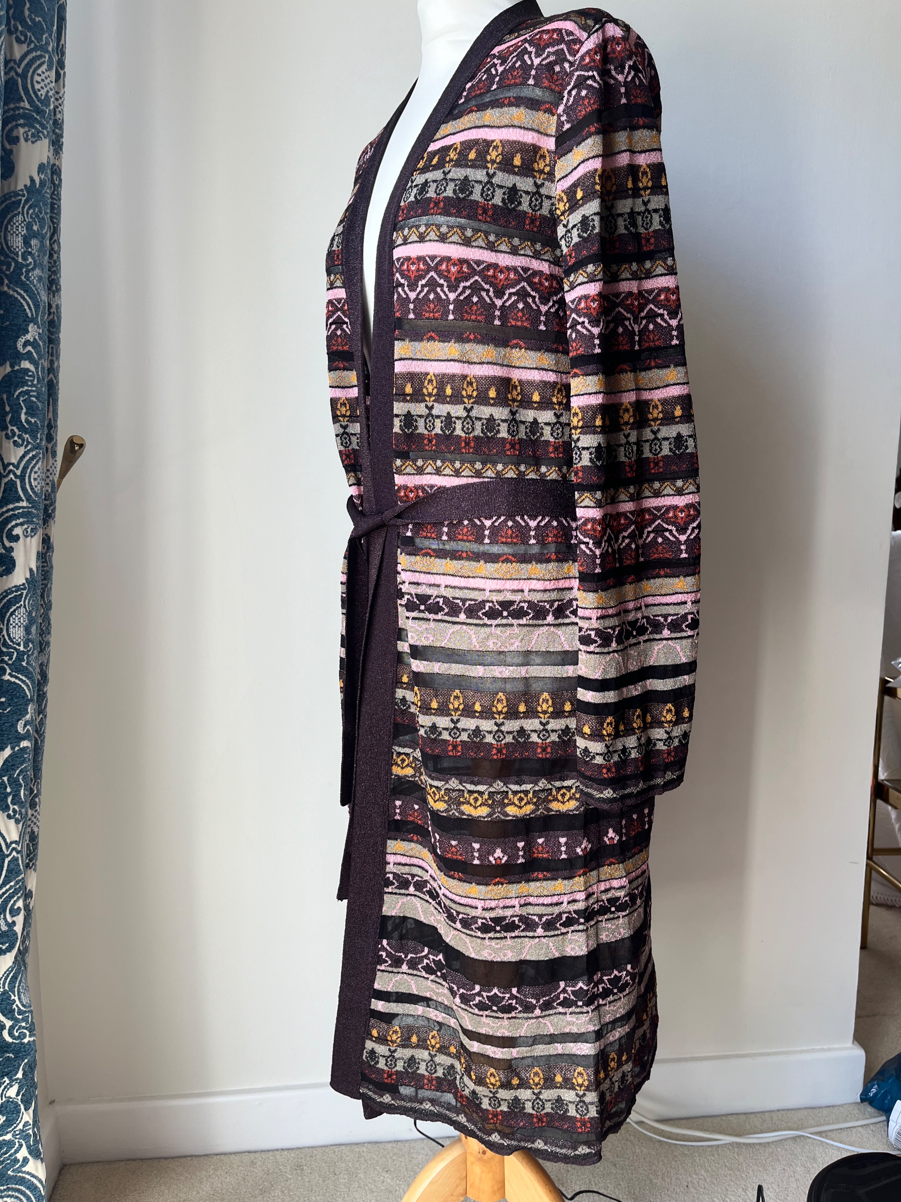 Preowned Missoni Multicoloured Longline Cardigan Size M Multicolour polyamide