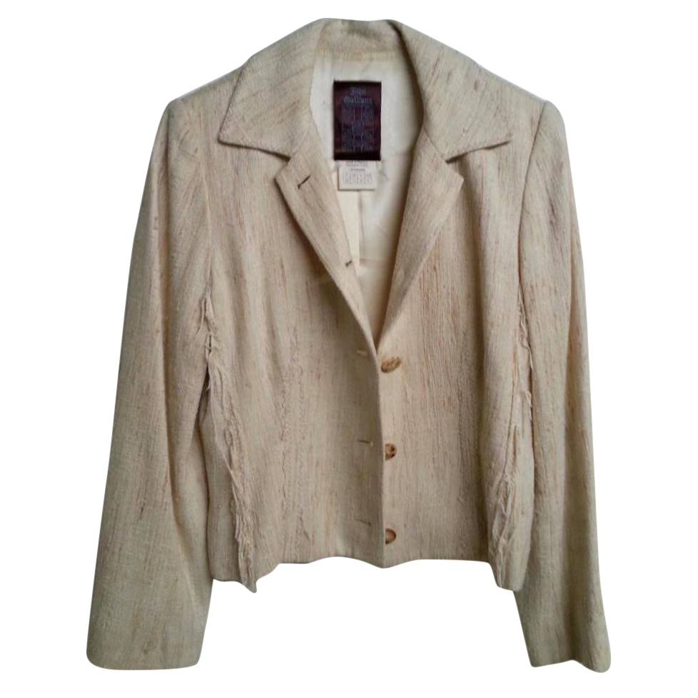 Preowned John Galliano Beige Linen Jacket Size M Beige/Nude