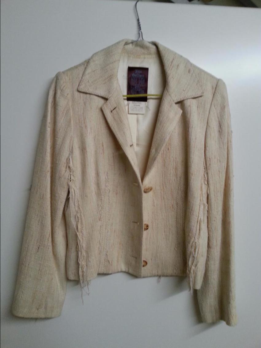 Preowned John Galliano Beige Linen Jacket Size M Beige/Nude