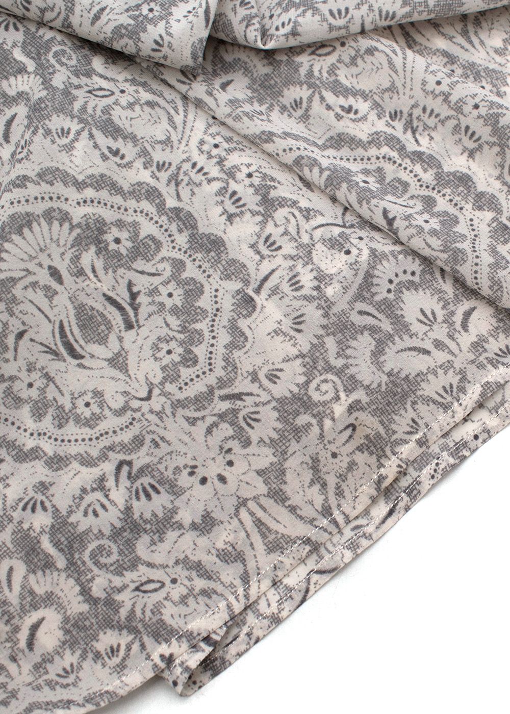 Preowned Grey Paisley Lace Detail Slip Dress