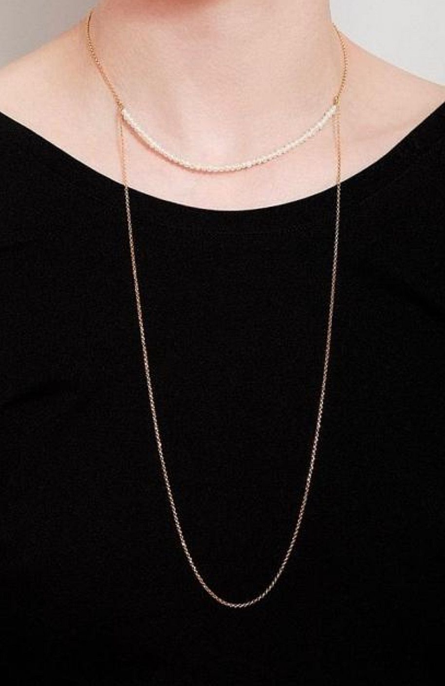 Beatriz Palacios Pearl Chain Necklace Gold silver