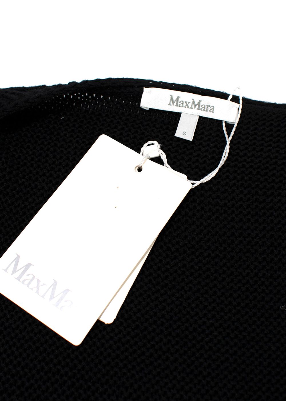 MaxMara Black Silk and Linen Blend Cropped Cardigan Size S