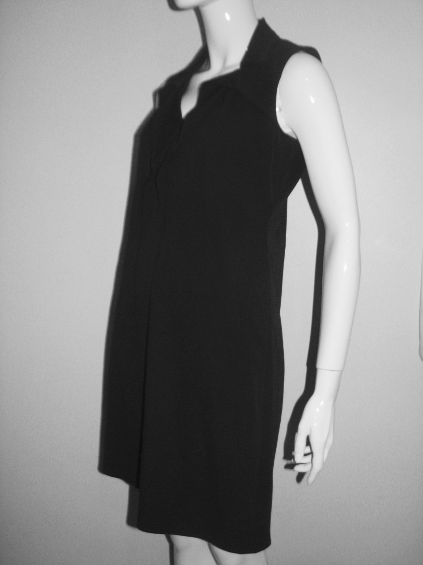 Preowned Elie Tahari Ruffled Black Silk Dress Size S