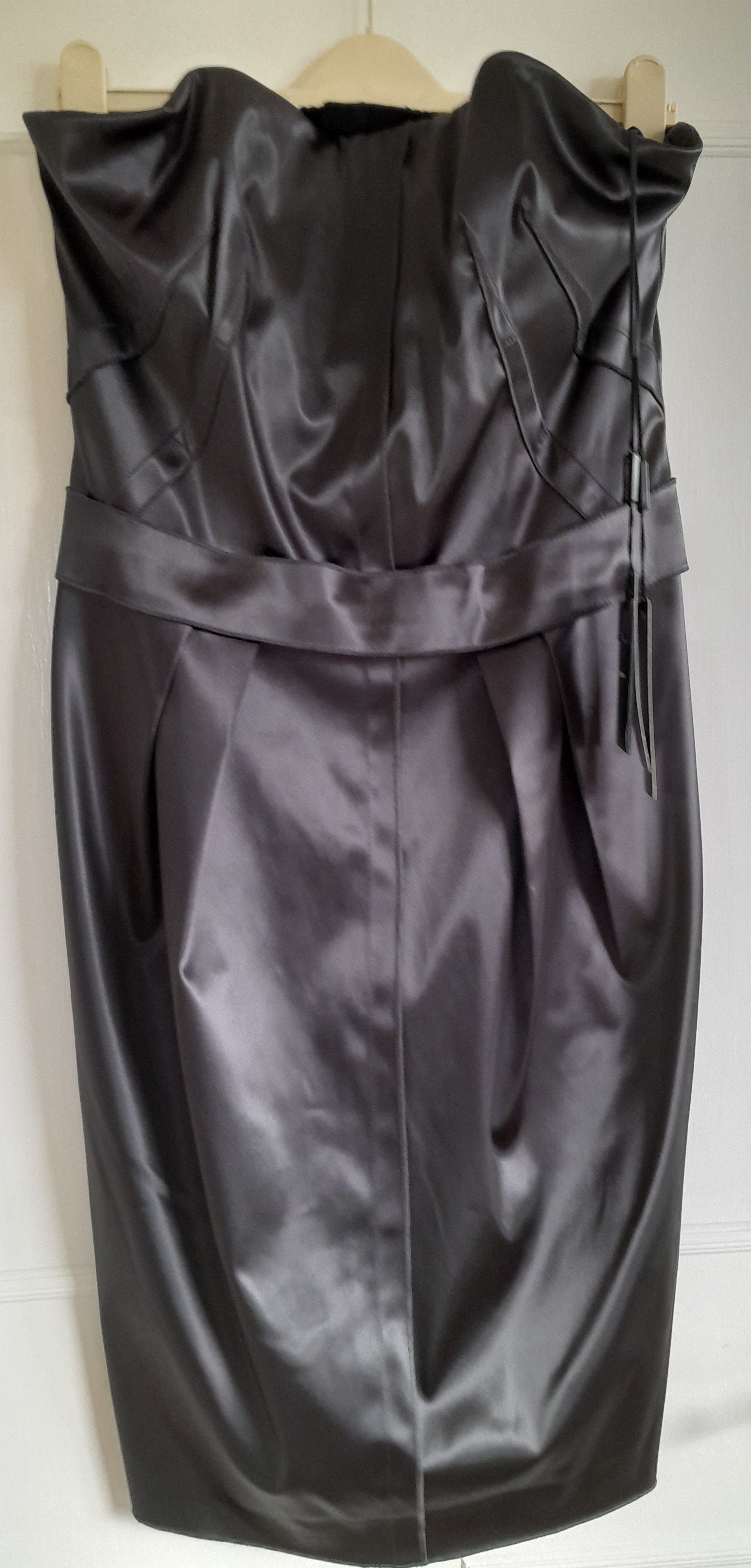 Dolce  Gabbana Satin Cocktail Dress Size M Grey cotton