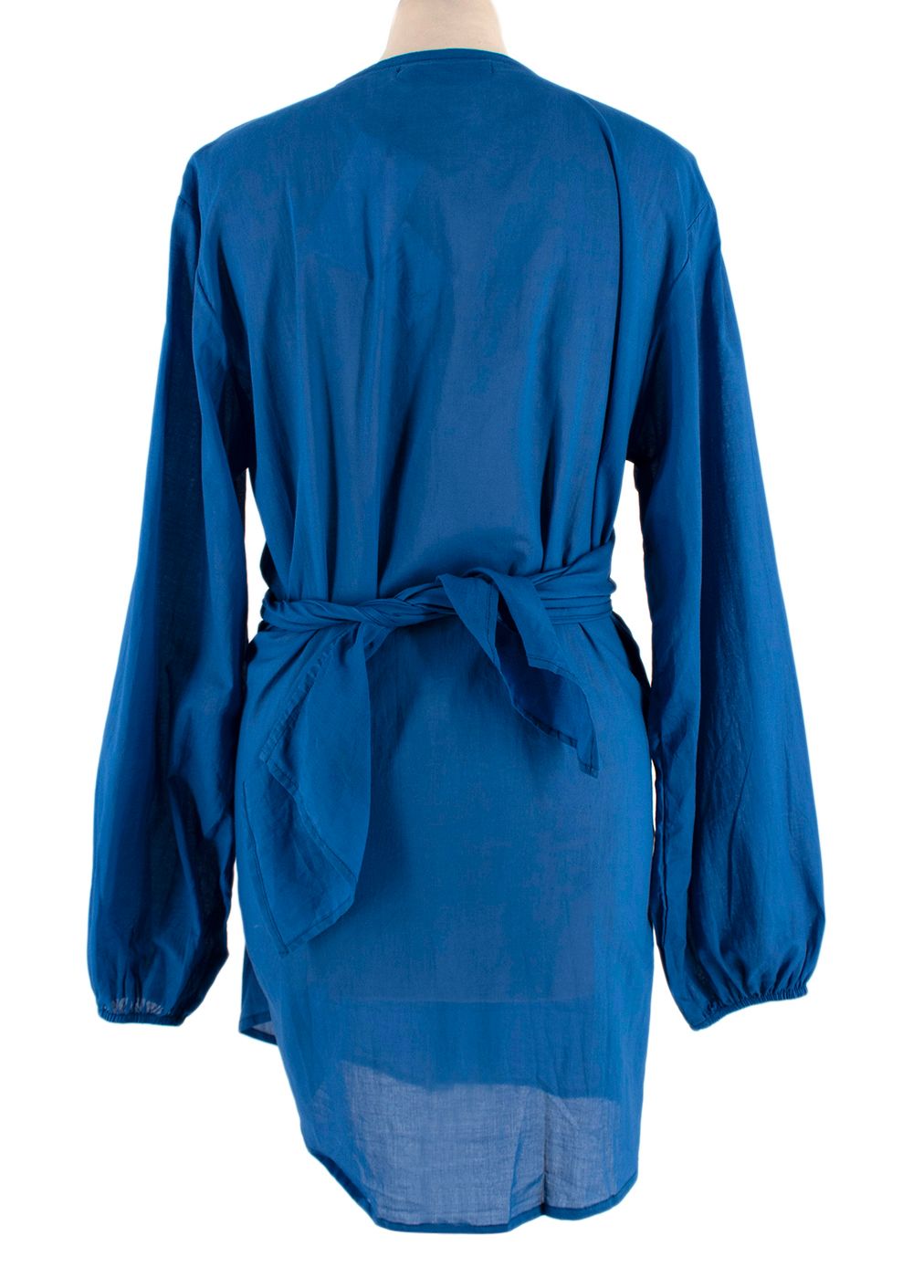 Faithfull The Brand Sicilian Blue Mantra Dress Cover-Up Size XS cotton