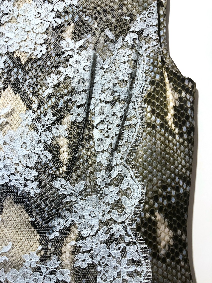 Erdem python print and lace sleeveless dress Size S Animal Print