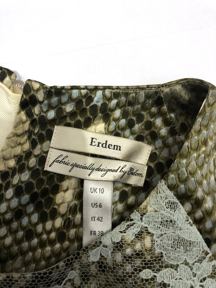 Erdem python print and lace sleeveless dress Size S Animal Print