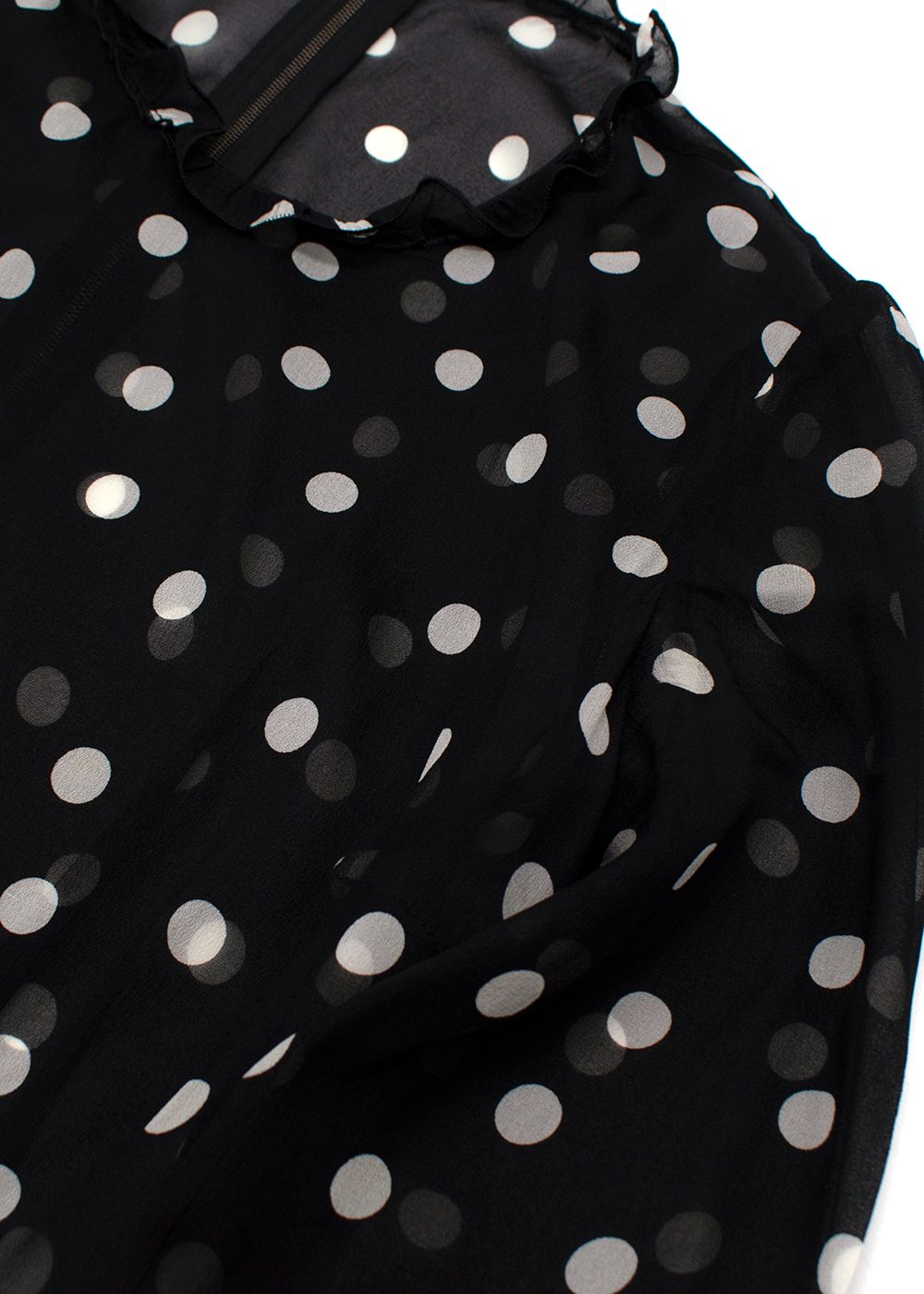 Dolce  Gabbanna Black Semi Sheer Polka Dot Dress Size XS Black white silk/elastane