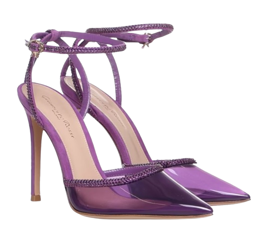 Preowned Gianvitto Rossi Purple Embellished PVC Pumps Size 39