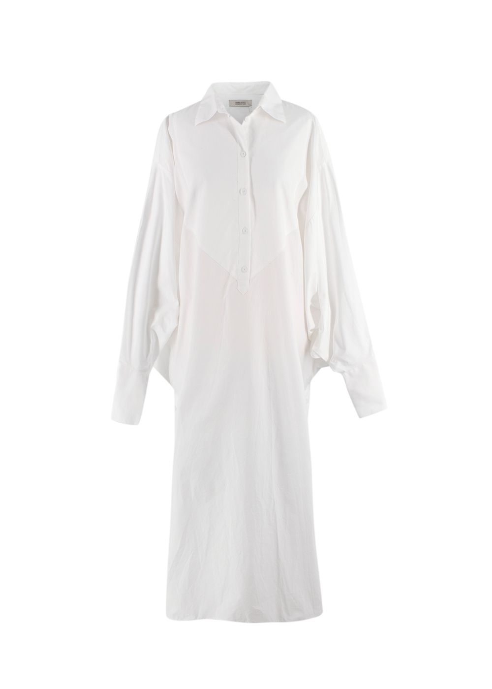 Mark Kenly Domino Tan White Oversized Poplin Shirt Dress Size S cotton