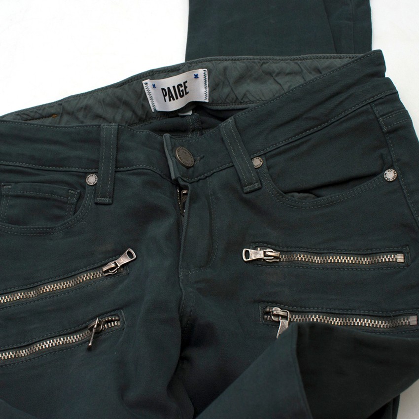 Paige Denim Edgemont Jeans Size 24/61 Green cotton