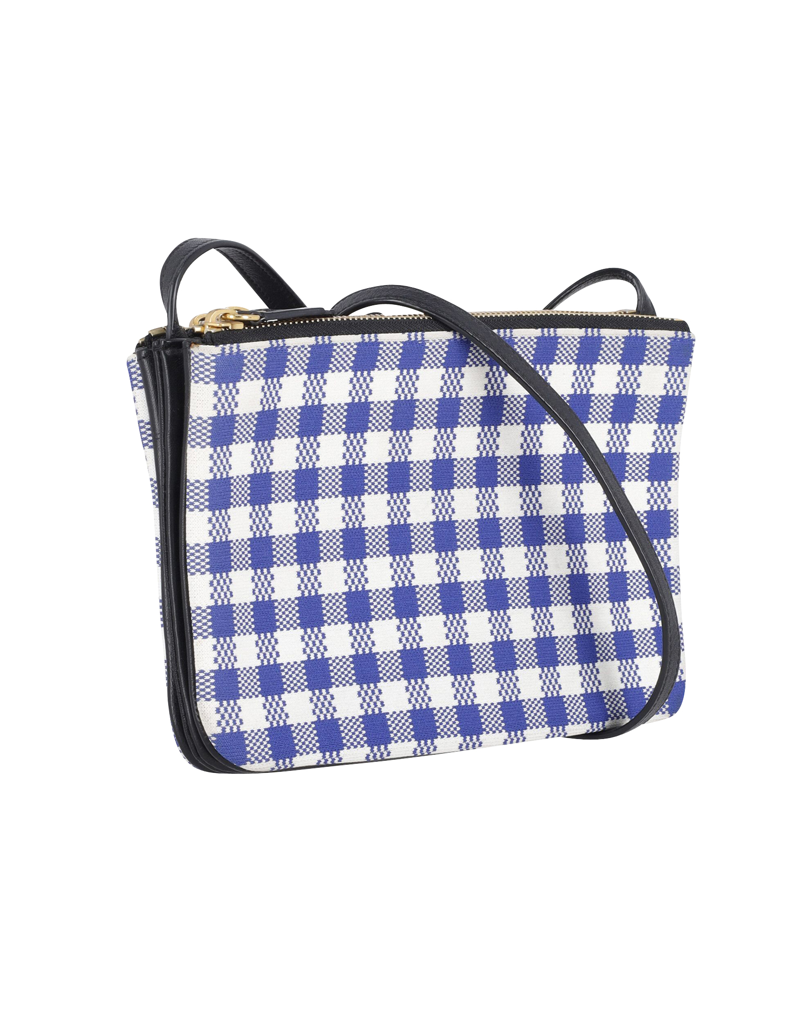 Celine Trio Gingham Cotton Crossbody Bag