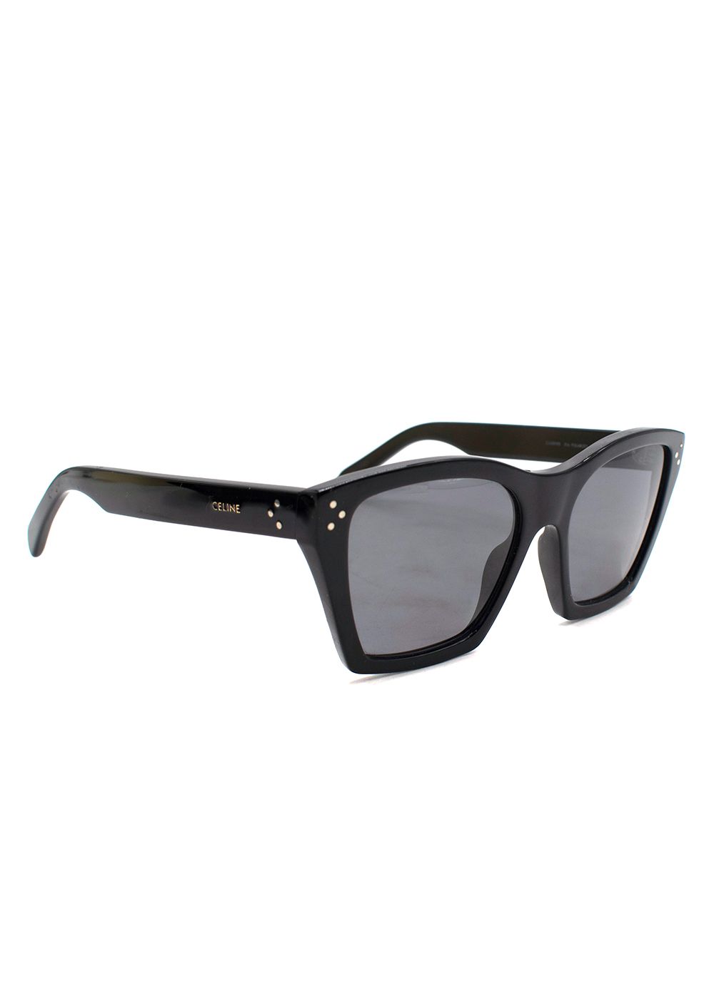 Preowned Celine Black Large Cat Eye Sunglasses acetate