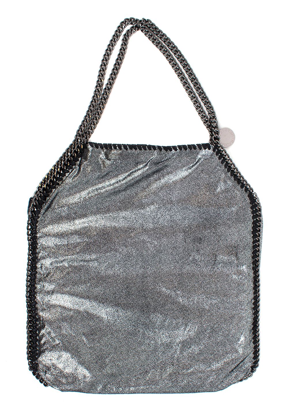 Preowned Stella McCartney Falabella grey metallic bag Silver leather