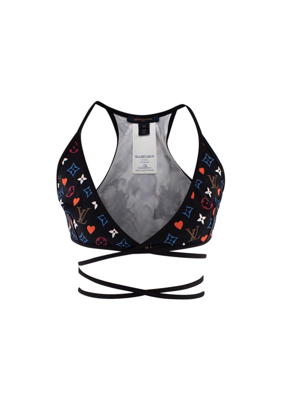 Louis Vuitton Game On Racer Back Monogram Bikini Size XS black red blue white brown polyamide/elastane