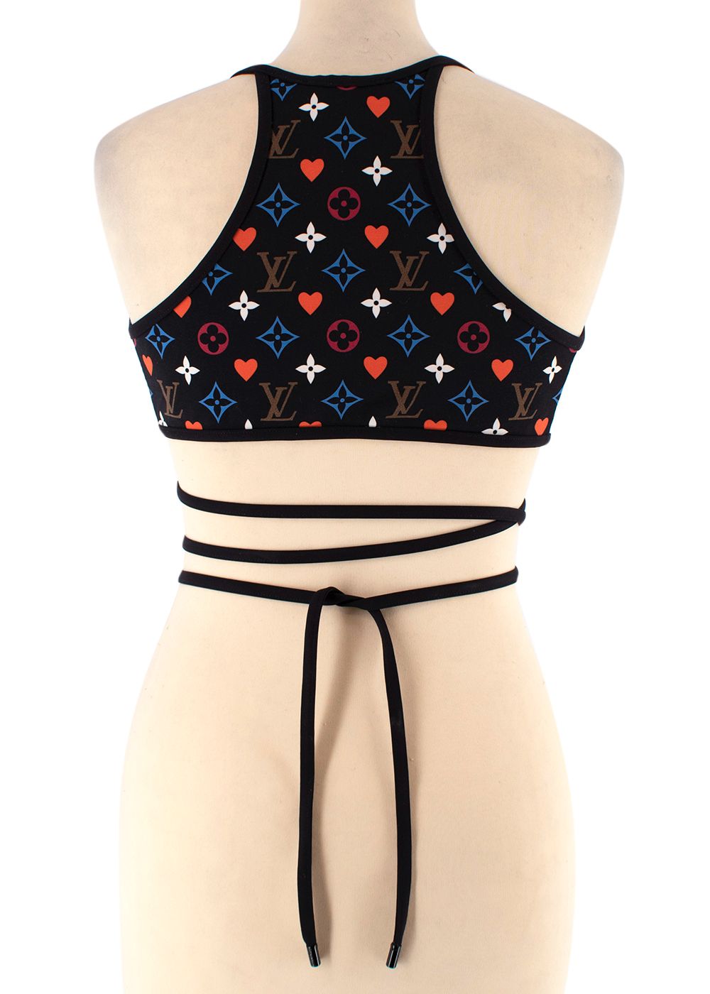 Louis Vuitton Game On Racer Back Monogram Bikini Size XS black red blue white brown polyamide/elastane