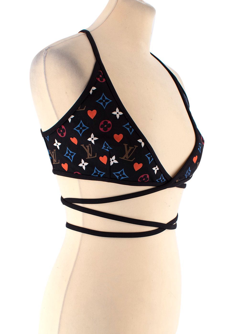 Louis Vuitton Game On Racer Back Monogram Bikini Size XS black red blue white brown polyamide/elastane