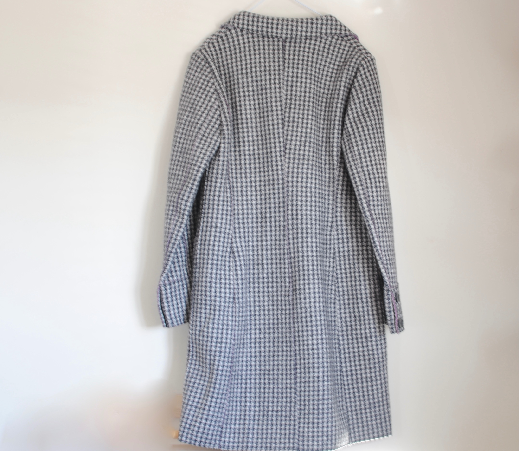 Preowned Max Mara Houndstooth Wool Coat Size S grey wool blend