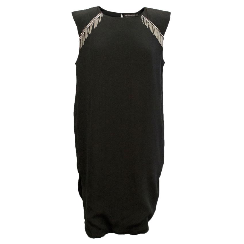 Preowned Antik Batik sleeveless dress Size M Black silk