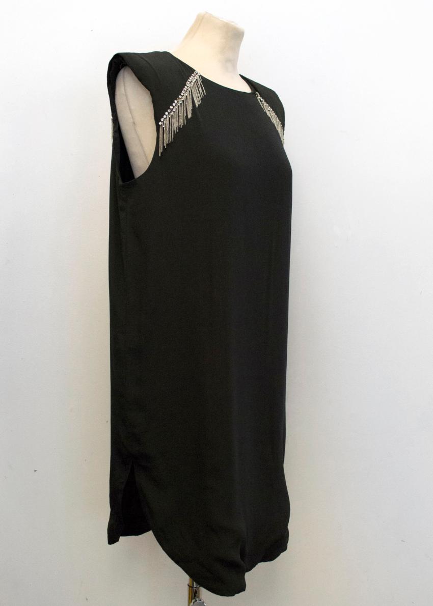 Preowned Antik Batik sleeveless dress Size M Black silk