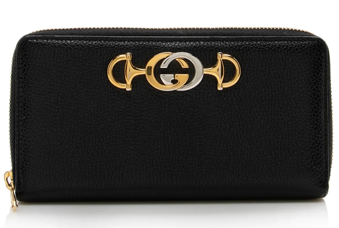 Preowned Gucci Black Zumi Zip Wallet leather