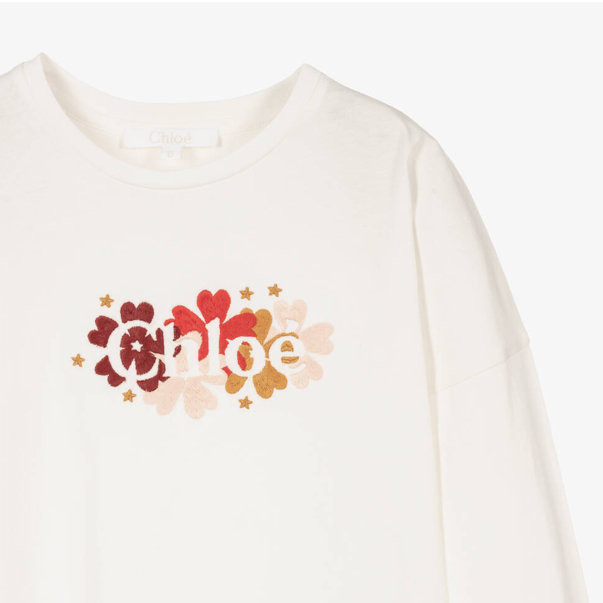 Boys Chloe Junior Floral Embroidered  Top Size 18-24 Months Ivory/Red/Pink/Yellow cotton