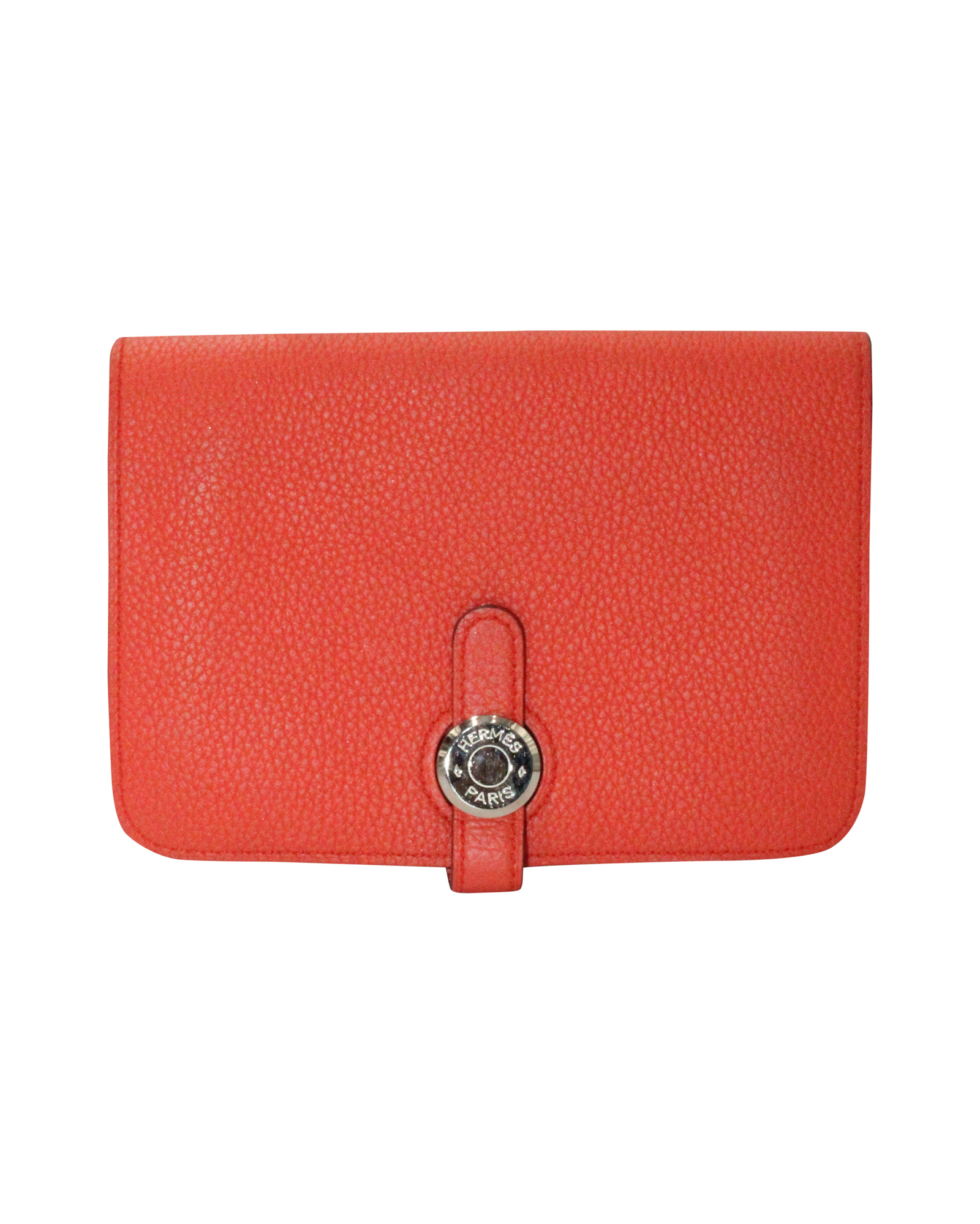 Hermes Hermès Orange Dogon Compact Wallet