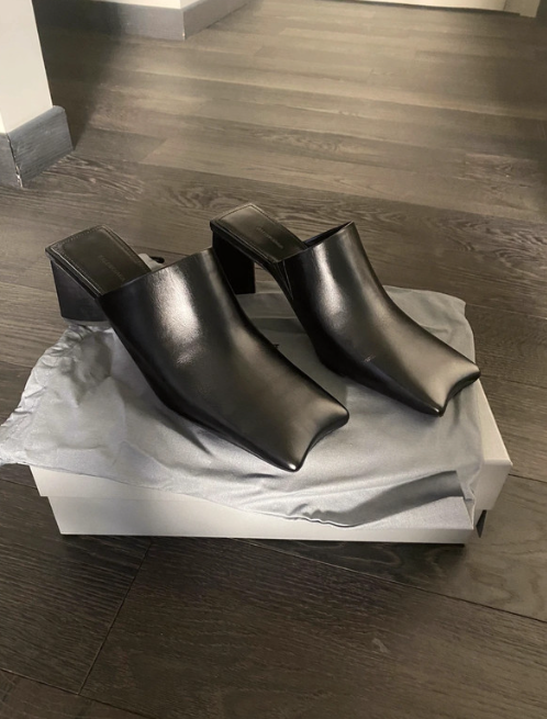 Balenciaga Black Moon Mules Size 38 leather