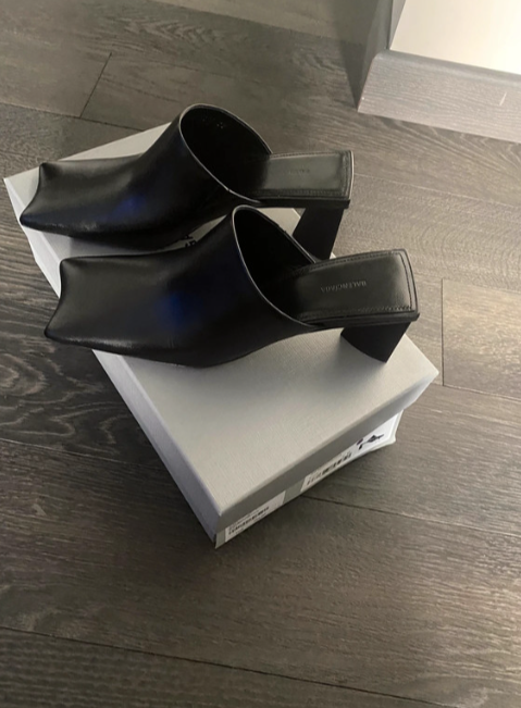 Balenciaga Black Moon Mules Size 38 leather