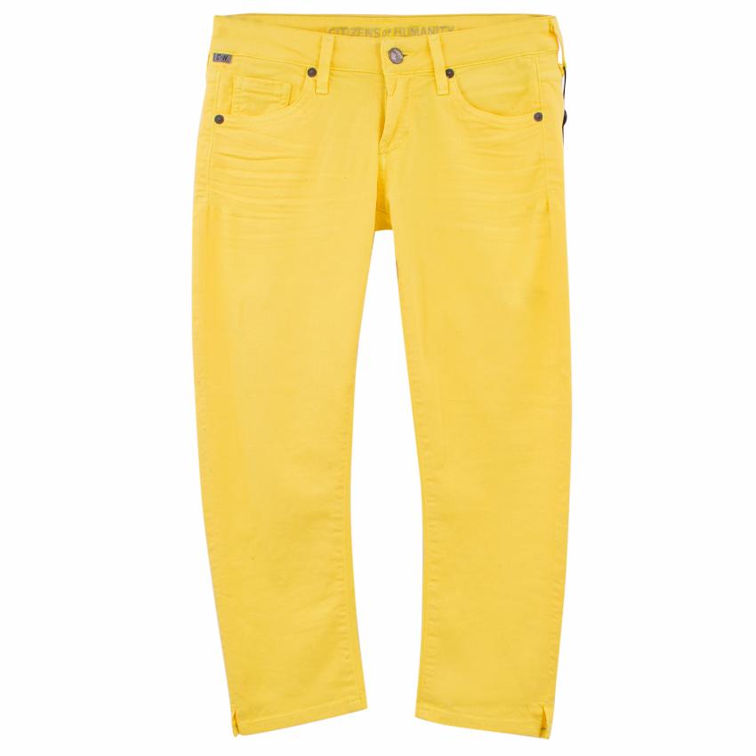 Citizens of Humanity Racer Lowrise Skinny Size 24/61 Yellow cotton