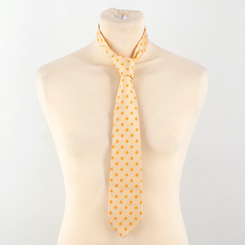 Men's Henry Cottons Yellow Polka-Dot Print Silk Tie cotton