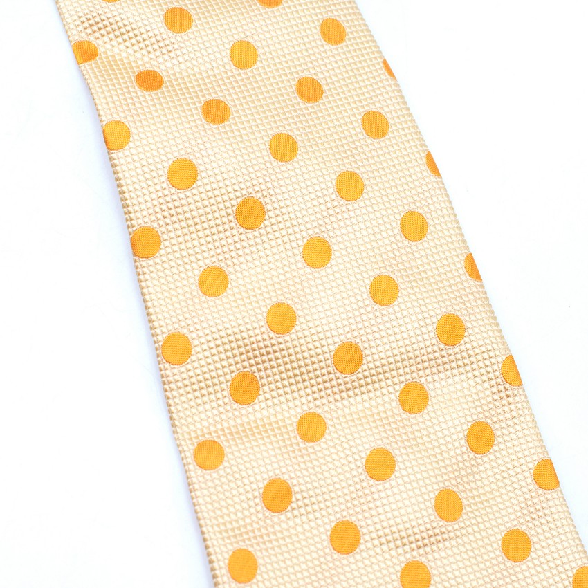 Men's Henry Cottons Yellow Polka-Dot Print Silk Tie cotton