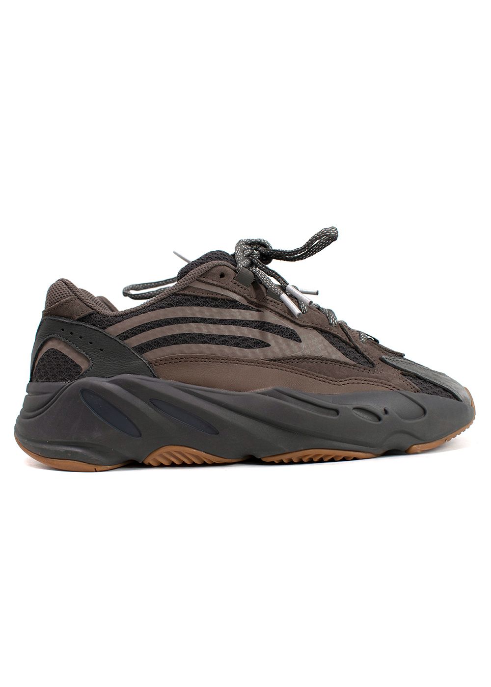 Men's Preowned Yeezy  Brown and Grey 700 V2 Geode Low-top Sneakers Size 415 Tan Brown / Deep Brown / Grey suede