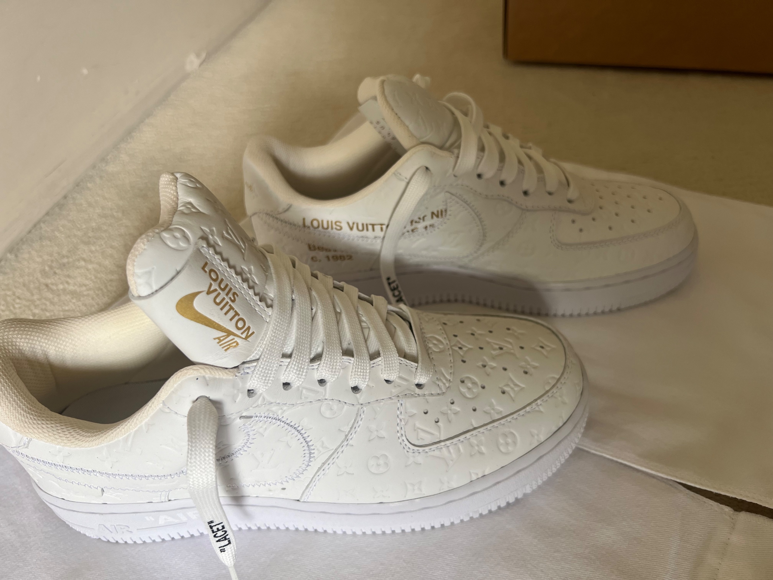 Louis Vuitton x Nike Air Force 1 Trainers Size 395 White leather