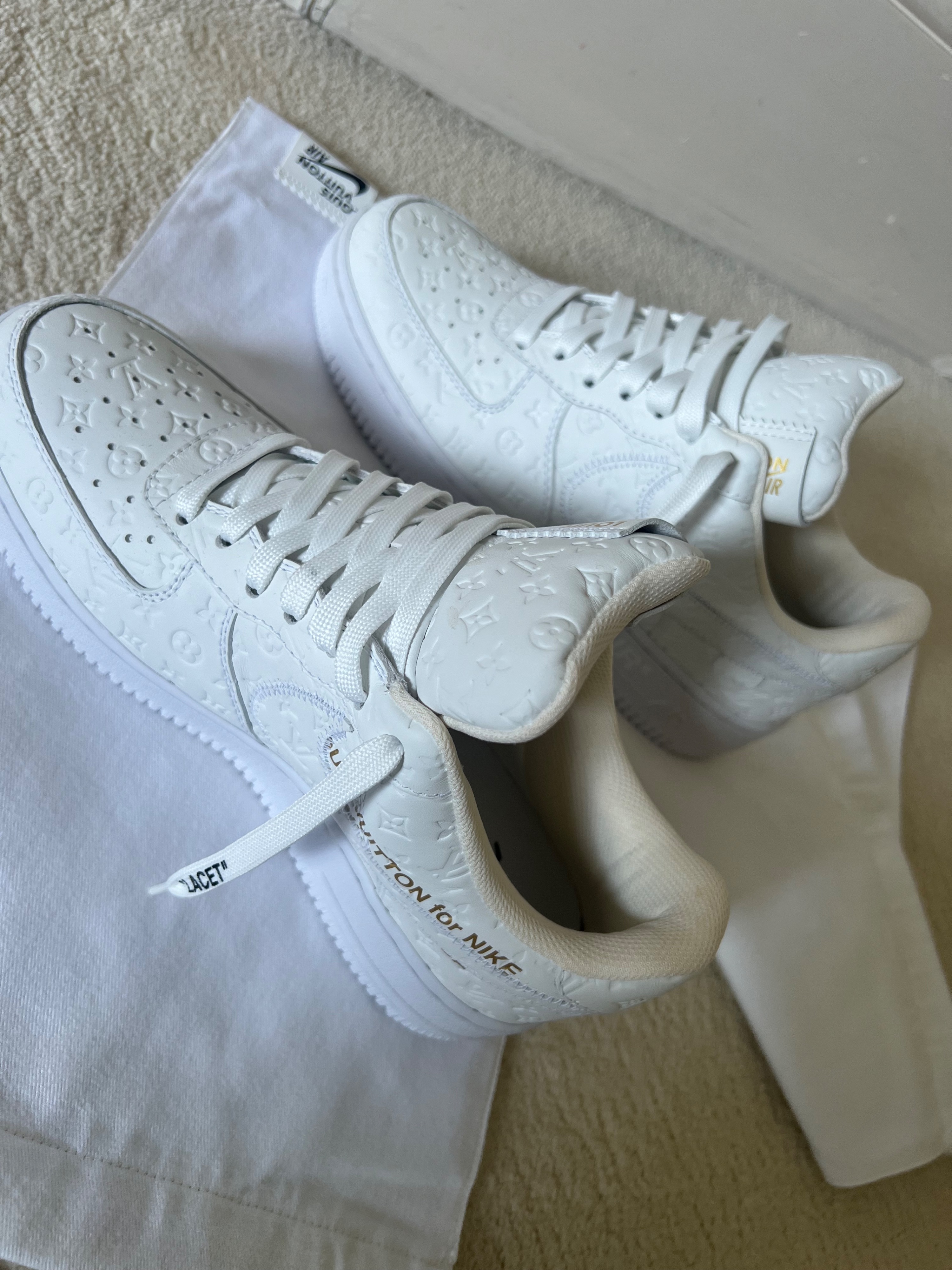 Louis Vuitton x Nike Air Force 1 Trainers Size 395 White leather