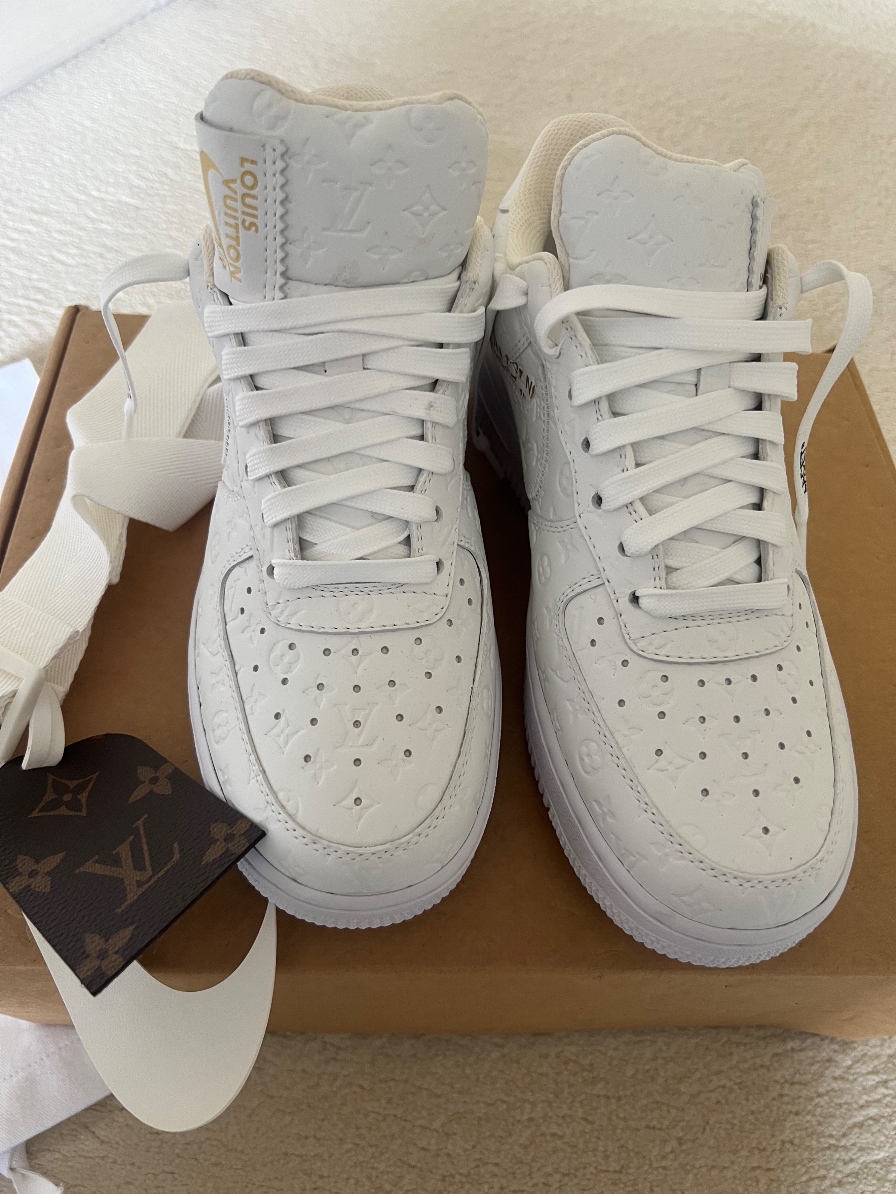 Louis Vuitton x Nike Air Force 1 Trainers Size 395 White leather