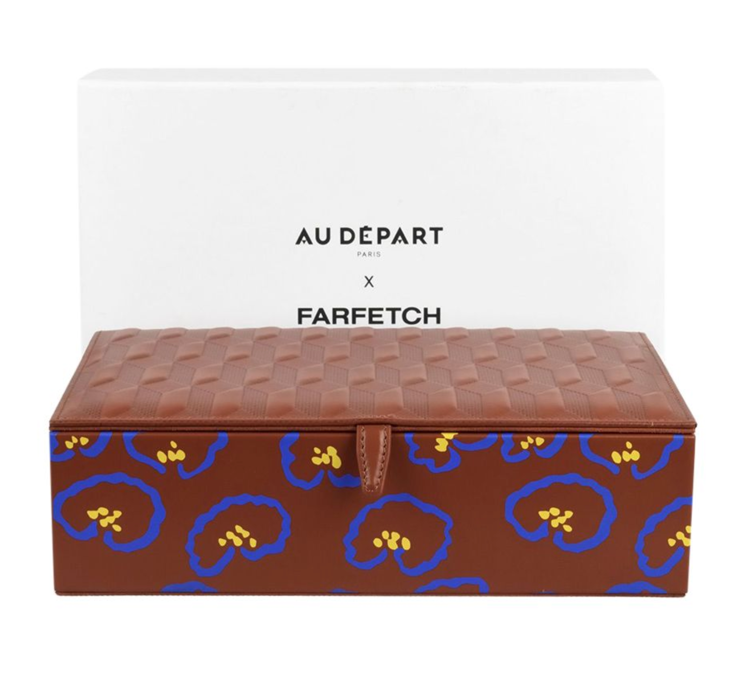 Au Depart x Farfetch Embossed Jewellery Box Brown leather